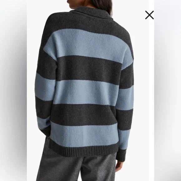 Madewell Jill Stripe Rugby Polo Top NWT (sku 112) - Picture 2 of 8